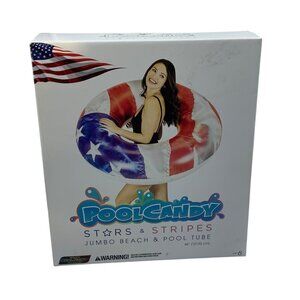 Pool Candy Stars & Stripes Jumbo Beach & Pool Tube 48" Ages 6+ Up to 250 Lbs.